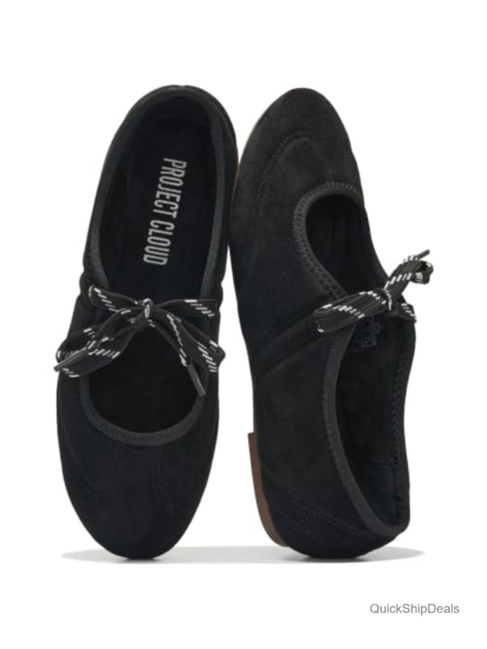 Ballet Flats Women Memory Foam Mary Jane Shoes Suede Alternative Leather